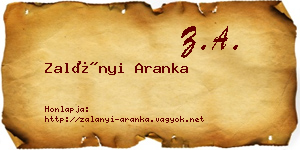 Zalányi Aranka névjegykártya
